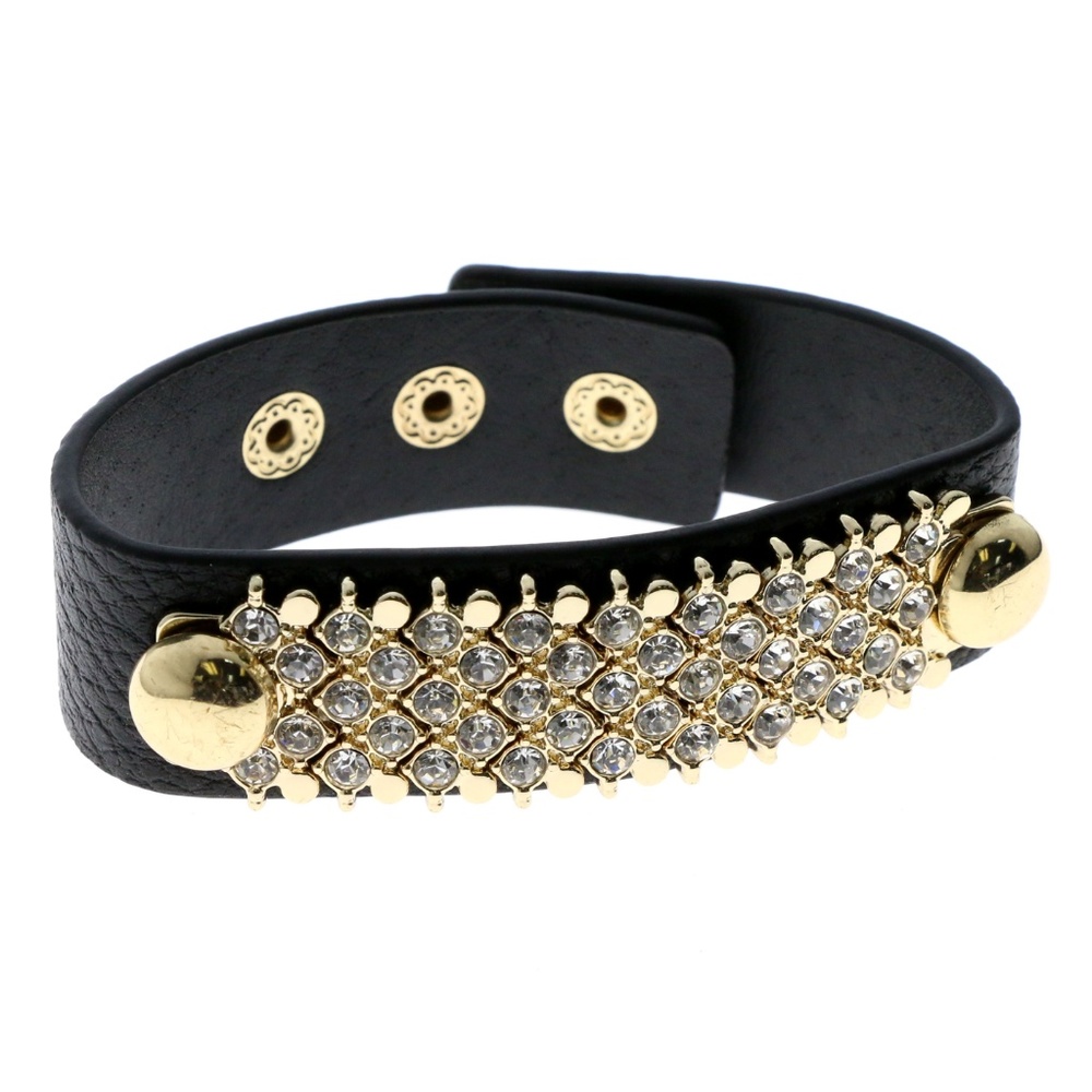 Express Cuff-Bracelet Black/Crystal NWT - Picture 4 of 5
